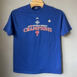 Philadelphia Phillies‎ Shirt Men XL Blue MLB Baseball 2008 World Series NOS